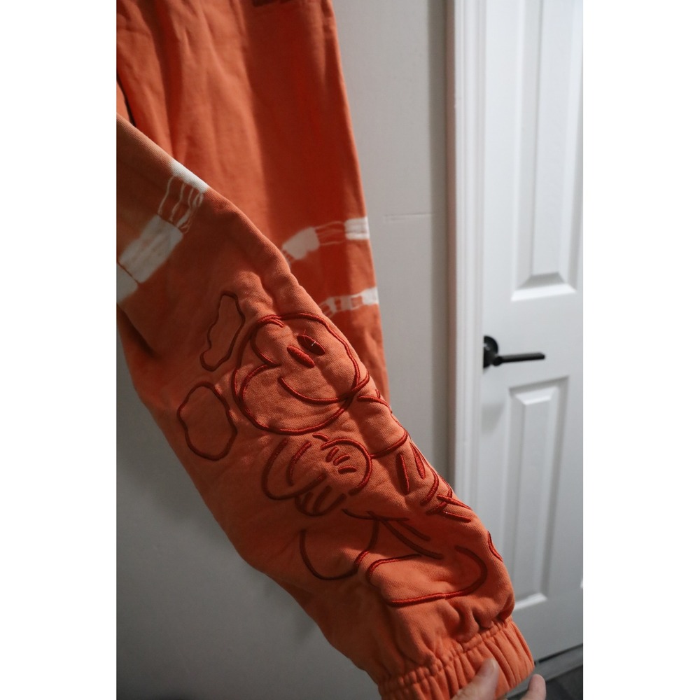 Disney Mickey Mouse Orange Tie Dye Sweatpants Embroidered Joggers Size XL - Picture 2 of 6